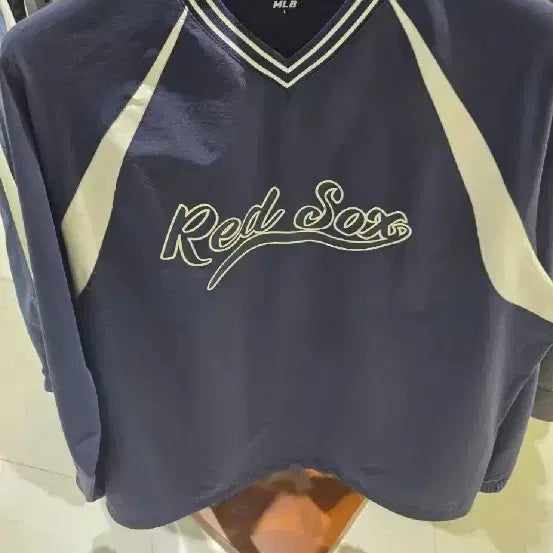 [BUNJANG] MLB Boston Logo Woven Men's Sweatshirt / MLB 엠엘비 신상바시티우븐맨투맨 완전새상품저렴히판매!!