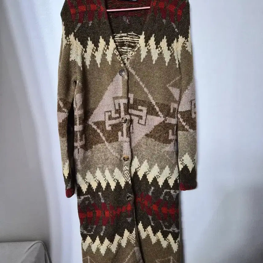 [BUNJANG] Polo Sport Long Knit Cardigan (M) / 폴로 스포츠 롱 니트 가디건 패턴(M)