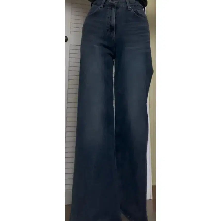[BUNJANG] Dark Wash Bootcut Straight Leg Denim Pants / 진청 부츠컷 일자 데님 팬츠 청바지