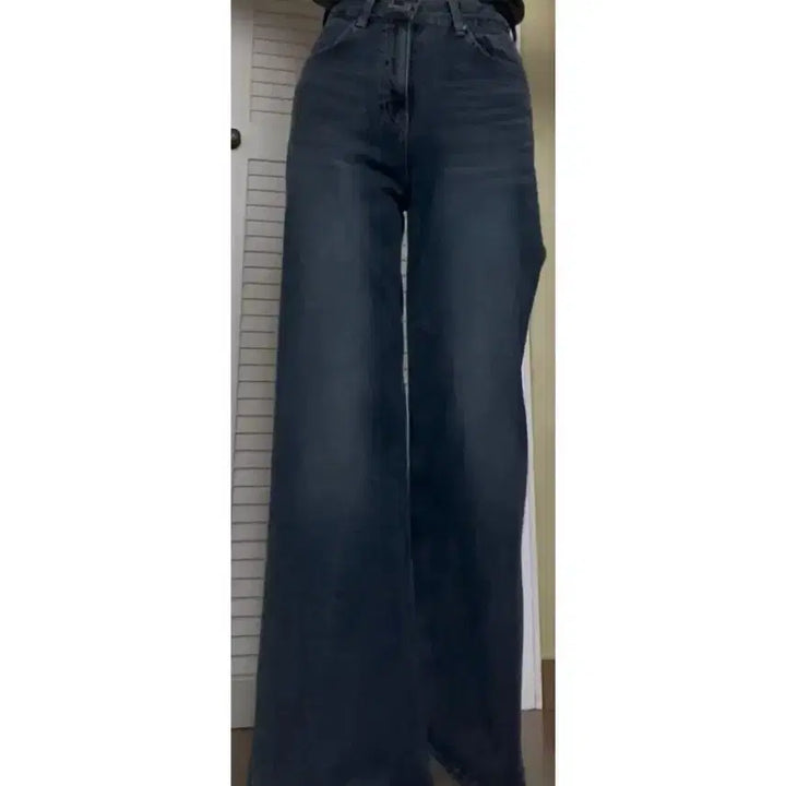 [BUNJANG] Dark Wash Bootcut Straight Leg Denim Pants / 진청 부츠컷 일자 데님 팬츠 청바지