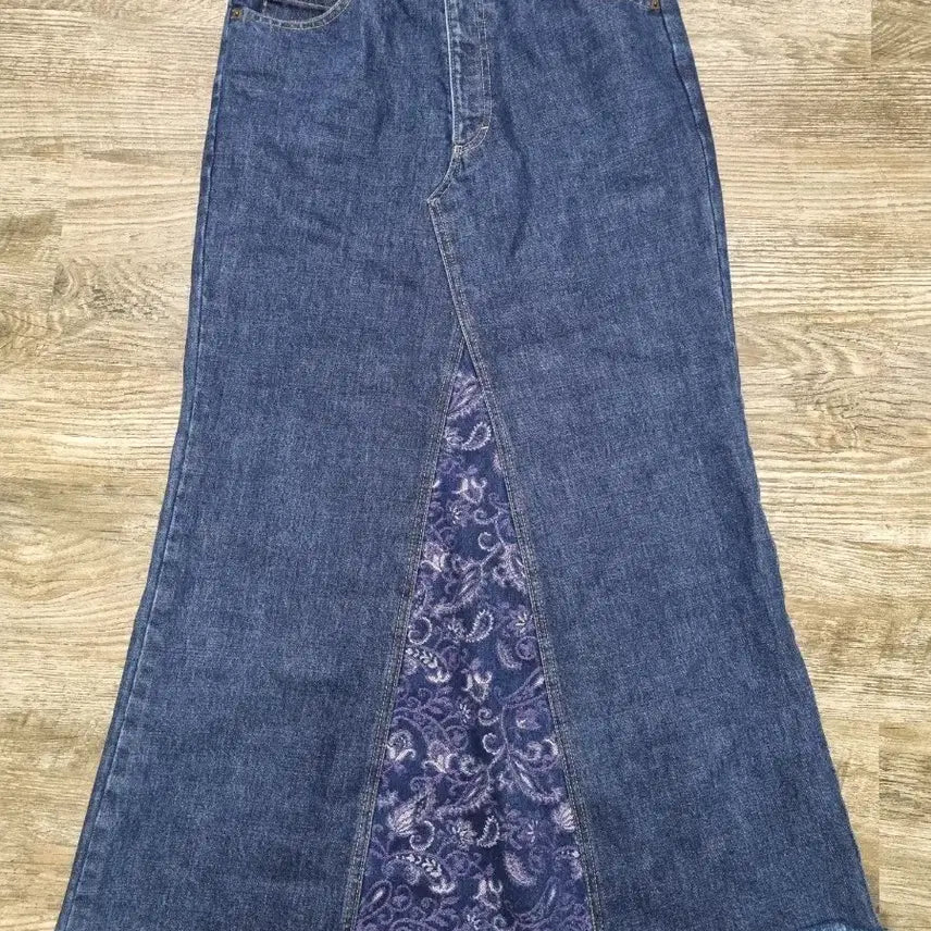 [BUNJANG] Vintage Paisley Denim Skirt / 빈티지 페이즐리 데님스커트