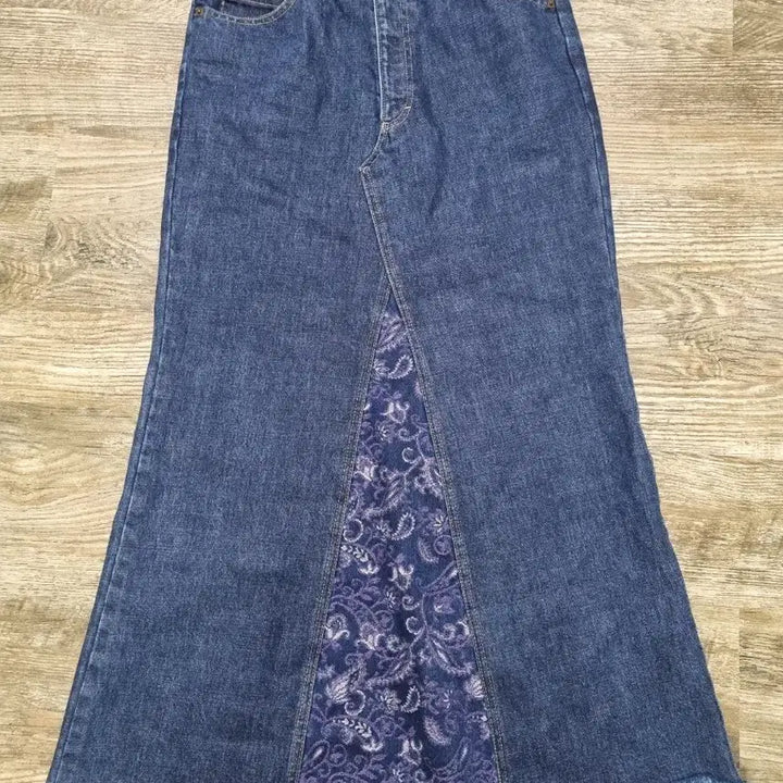 [BUNJANG] Vintage Paisley Denim Skirt / 빈티지 페이즐리 데님스커트