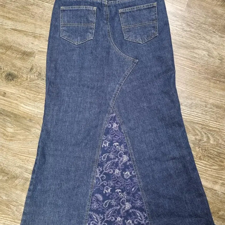[BUNJANG] Vintage Paisley Denim Skirt / 빈티지 페이즐리 데님스커트