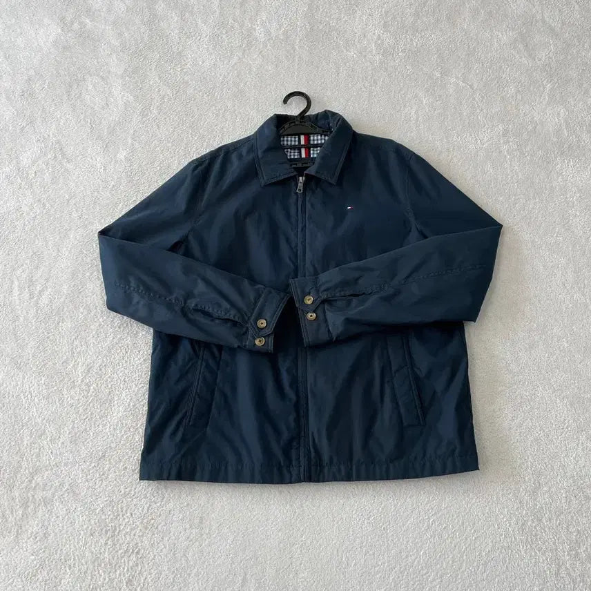 [BUNJANG] Tommy Hilfiger Navy Blouson Jacket / L 타미힐피거 네이비 블루종 자켓
