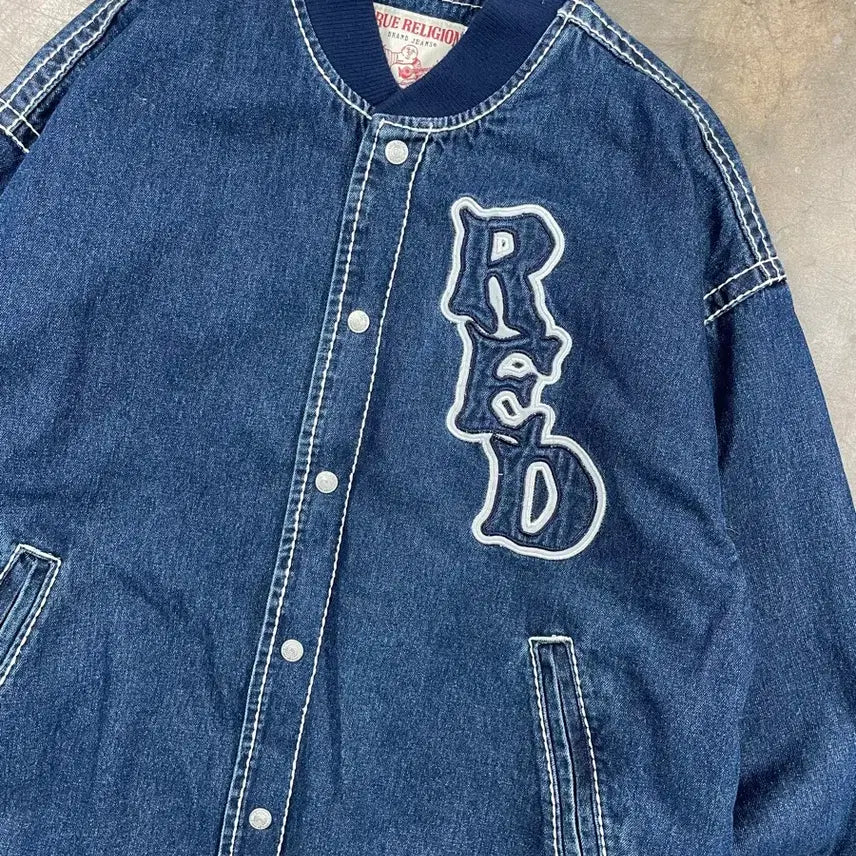 [BUNJANG] True Religion Code Red Indigo Denim Jacket / 트루 릴리전 코드레드 인디고 스티치 데님 자켓