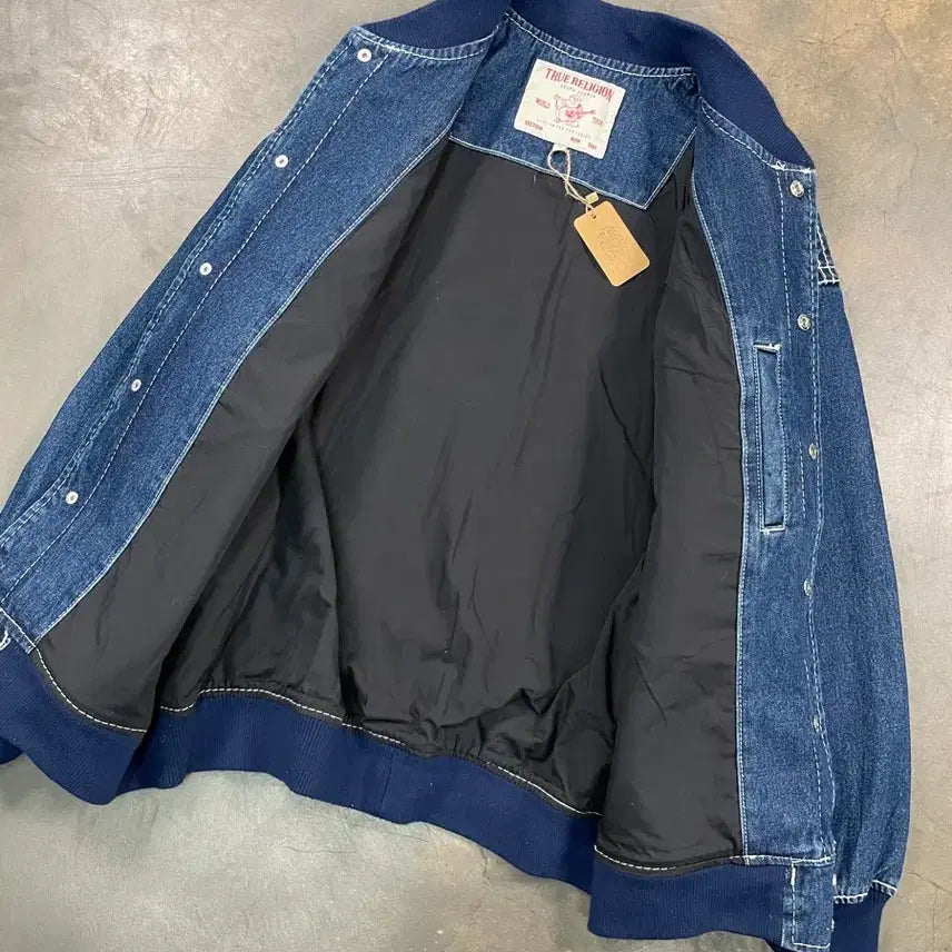 [BUNJANG] True Religion Code Red Indigo Denim Jacket / 트루 릴리전 코드레드 인디고 스티치 데님 자켓