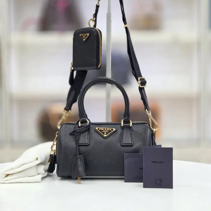 [BUNJANG] Prada Saffiano Lux Triangle Logo Top Handle Tote Shoulder Bag 1BB846 / 프라다 사피아노 럭스 삼각로고 탑핸들 토트 숄더백 1BB846