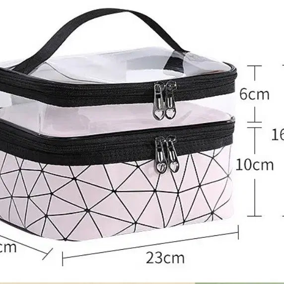 [BUNJANG] Transparent Makeup Cosmetic Pouch / 2단 투명 메이크업 화장품 파우치