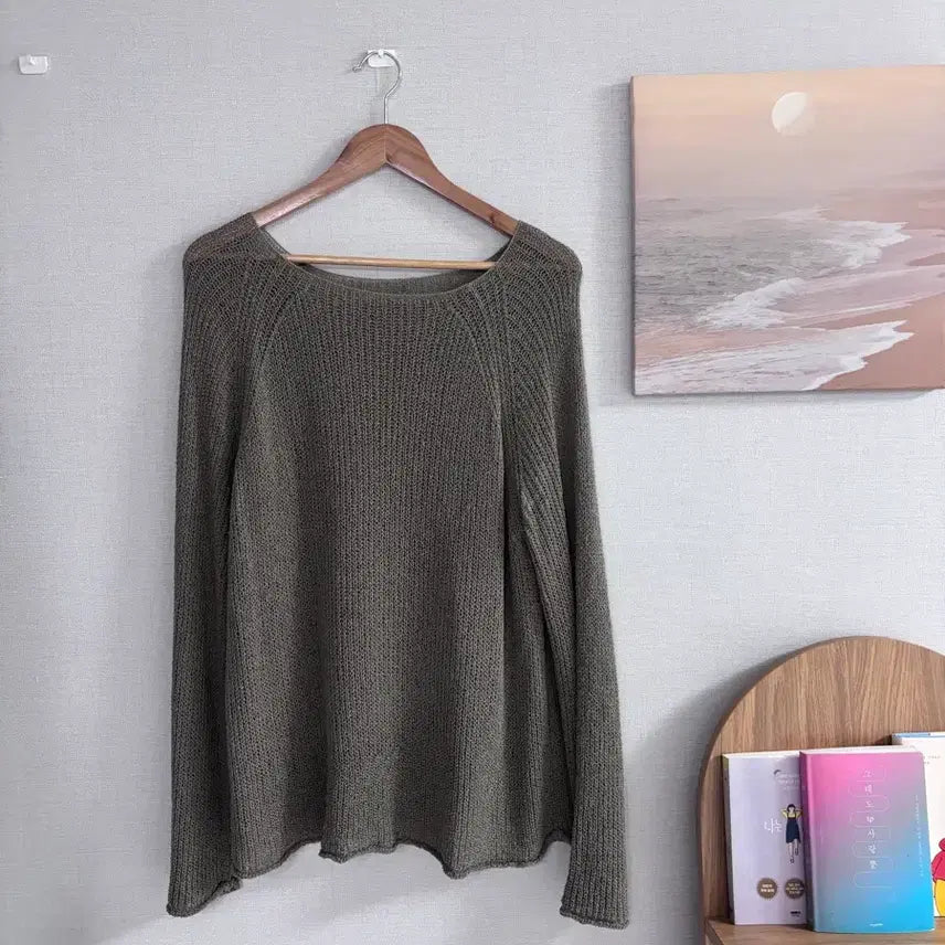 [BUNJANG] Khaki Breathable Knit Top / 카키 시원한 니트