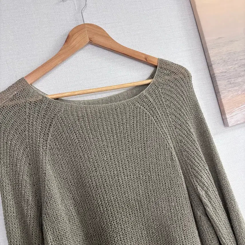[BUNJANG] Khaki Breathable Knit Top / 카키 시원한 니트
