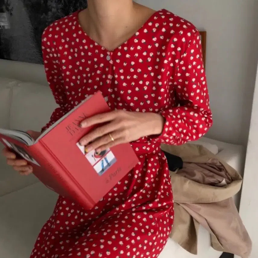 [BUNJANG] Salon de Byme Vintage Red Two-Way Dress / 살롱드바이미 레드 원피스