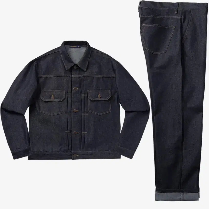 [BUNJANG] Cowboy Denim Set - Deep Blue / [SET][논페이드] 카우보이 데님 셋업 - 딥블루