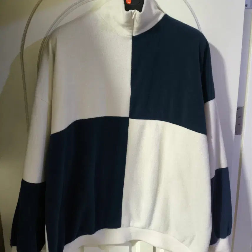 [BUNJANG] F Block Checkerboard Fleece Half Zip / 오버핏F 블럭 체커보드 후리스 반집업