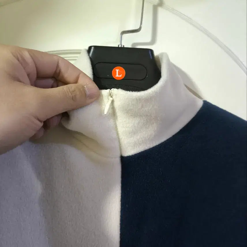 [BUNJANG] F Block Checkerboard Fleece Half Zip / 오버핏F 블럭 체커보드 후리스 반집업