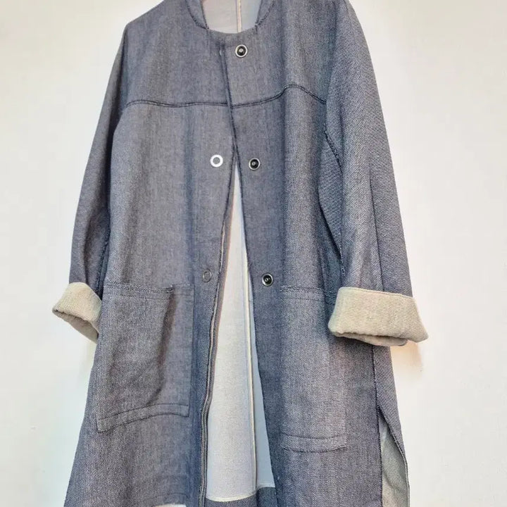 [BUNJANG] System Cotton Linen Blend Collarless Jacket / 시스템 노카라 면+마혼방 자켓 F사이즈