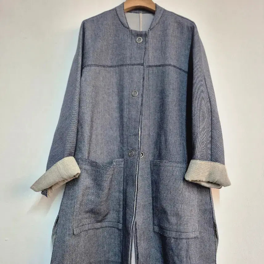 [BUNJANG] System Cotton Linen Blend Collarless Jacket / 시스템 노카라 면+마혼방 자켓 F사이즈