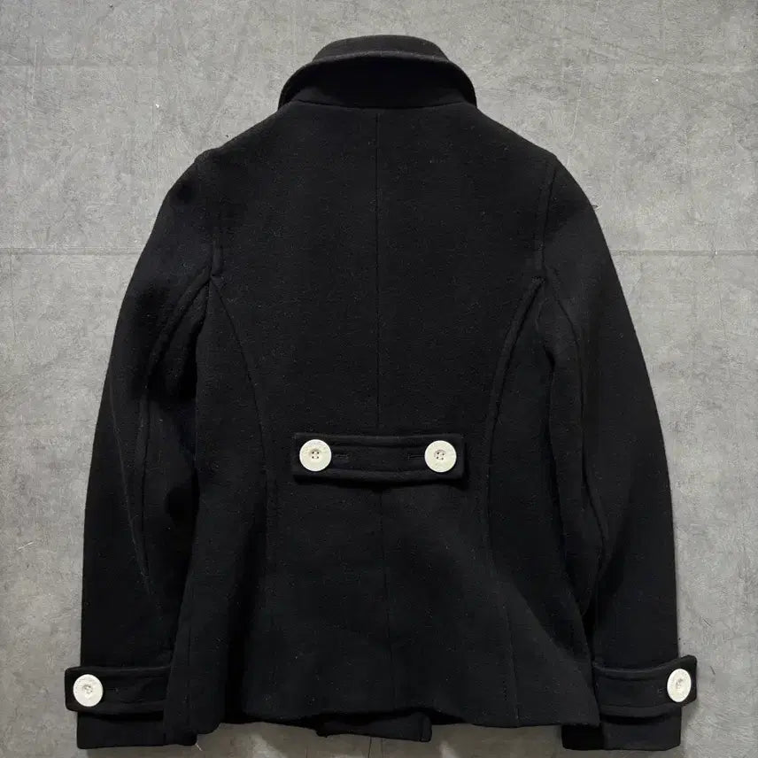 [BUNJANG] Courreges Double Breasted Pea Coat / Courreges 꾸레쥬 블랙 더블 피코트