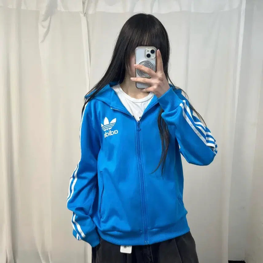 [BUNJANG] Adidas Sky Blue Hoodie / 아디다스 포카리 후드플락
