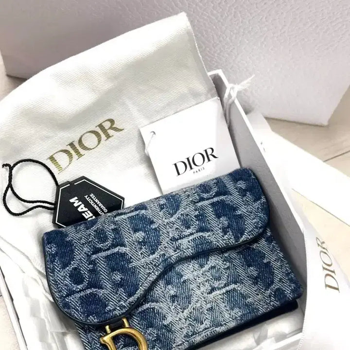 [BUNJANG] Dior Saddle Denim Oblique Jacquard Wallet / 디올 새들 데님 오블리크 자카드 지갑 풀구성