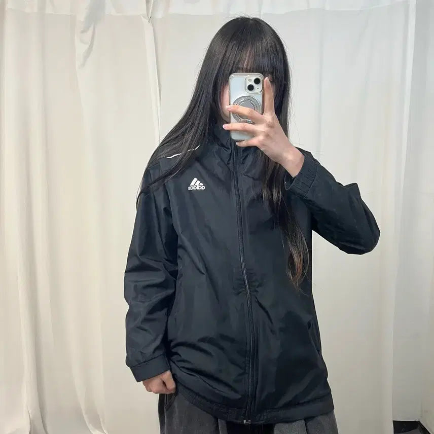 [BUNJANG] Adidas Black Windbreaker Jacket / 아디다스 블랙 바람막이