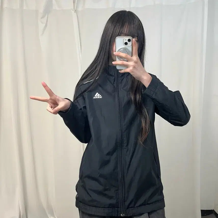 [BUNJANG] Adidas Black Windbreaker Jacket / 아디다스 블랙 바람막이