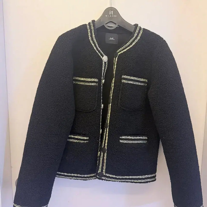 [BUNJANG] LAP Black Tweed Jacket / LAP 래트 블랙 트위드 자켓