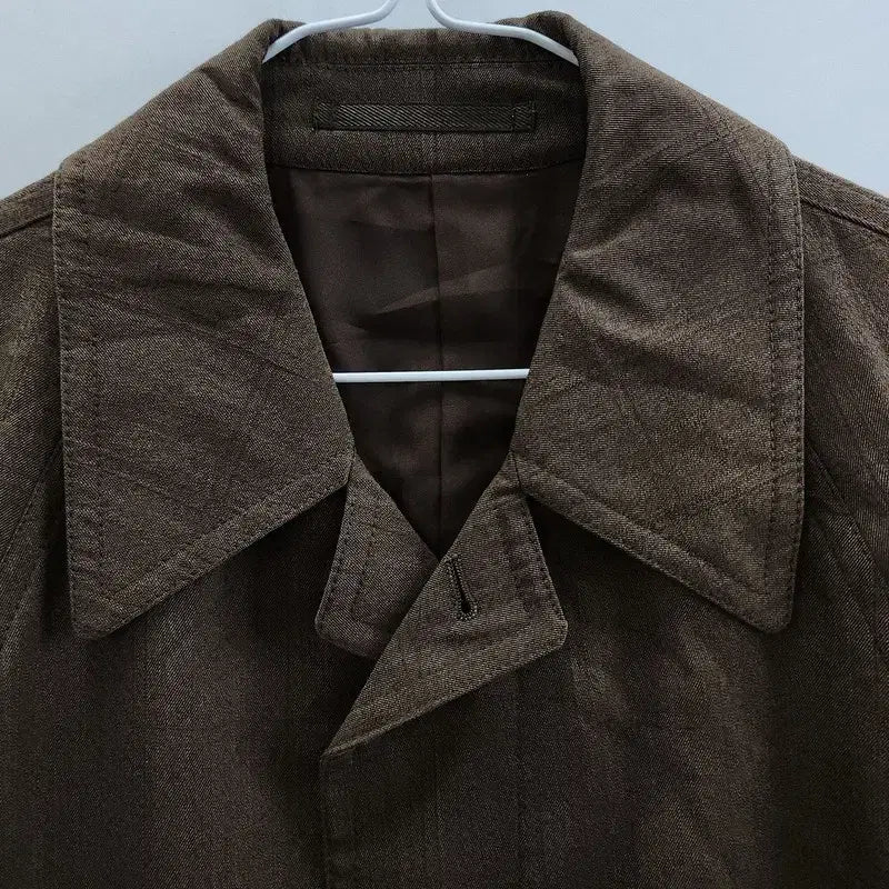 [BUNJANG] Vintage Classic Balmacaan Utility Trench Jacket / 빈티지 클래식 워크 발마칸 유틸리티 트렌치 자켓