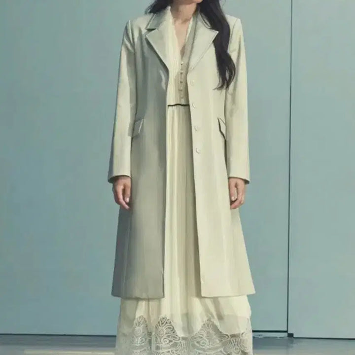 [BUNJANG] Leather Long Trench Coat (Size 66) / 레더 롱 트렌치(66사이즈)