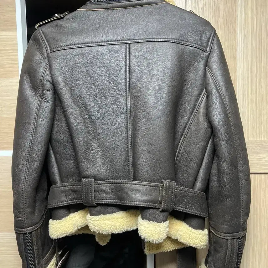 [BUNJANG] EVITA Leather Mouton Jacket / 천연 가죽 무스탕 자켓 브라운