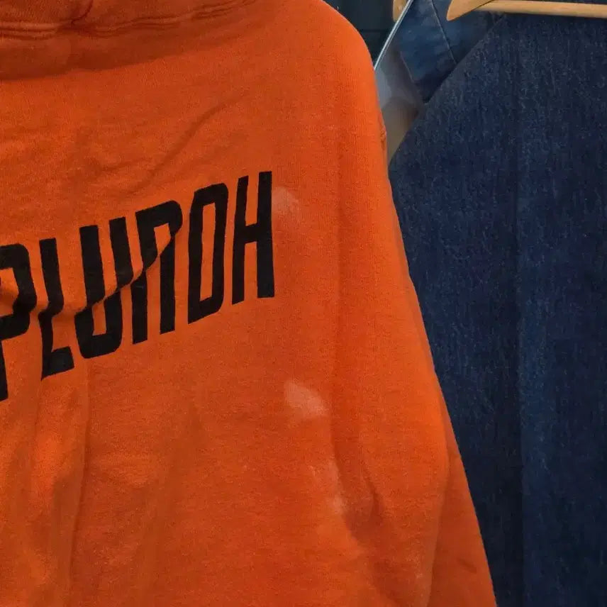 [BUNJANG] Russell Double Face Hoodie (Orange) - Size M / 빈티지 러셀 더블페이스 후드 M사이즈