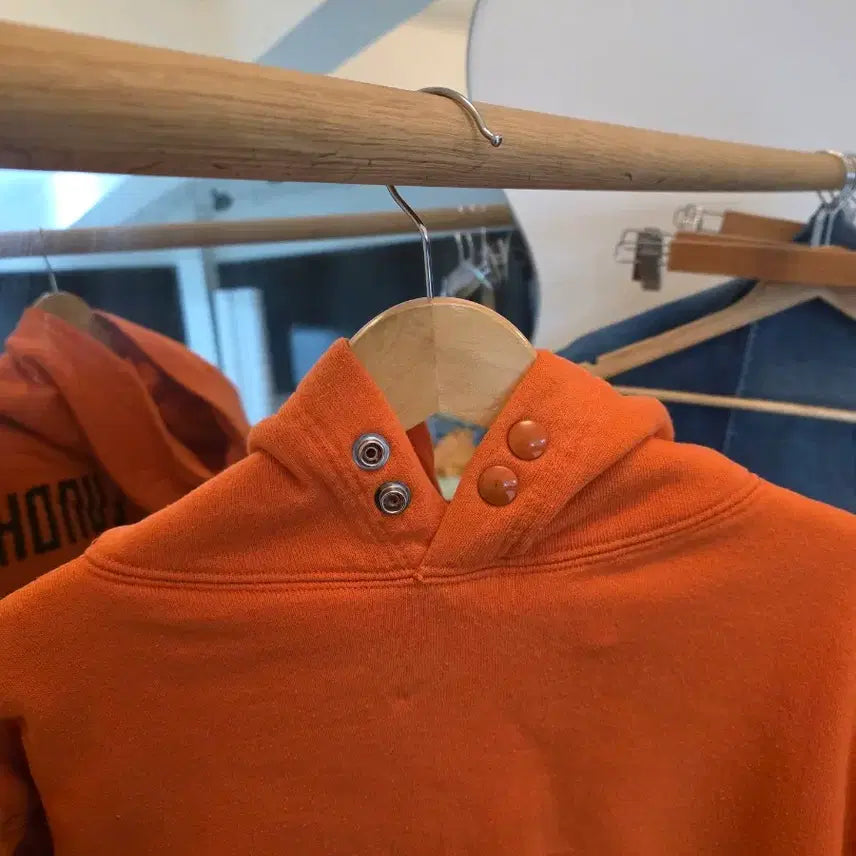 [BUNJANG] Russell Double Face Hoodie (Orange) - Size M / 빈티지 러셀 더블페이스 후드 M사이즈
