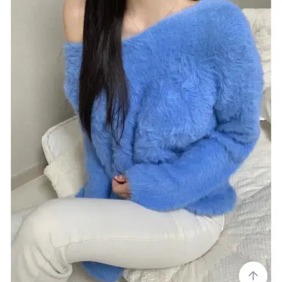 [BUNJANG] Ablie Angora V-Neck Knit / [새상품]에이블리 앙고라 브이넥니트