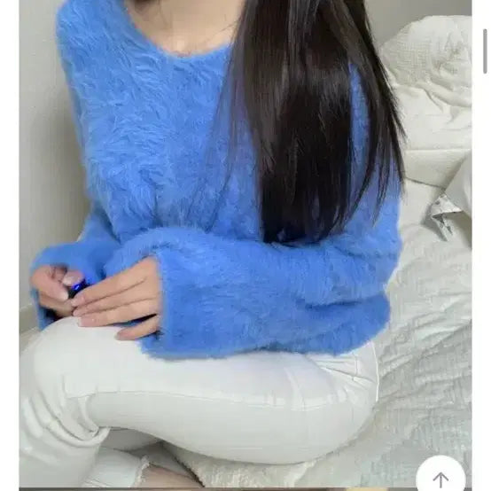 [BUNJANG] Ablie Angora V-Neck Knit / [새상품]에이블리 앙고라 브이넥니트