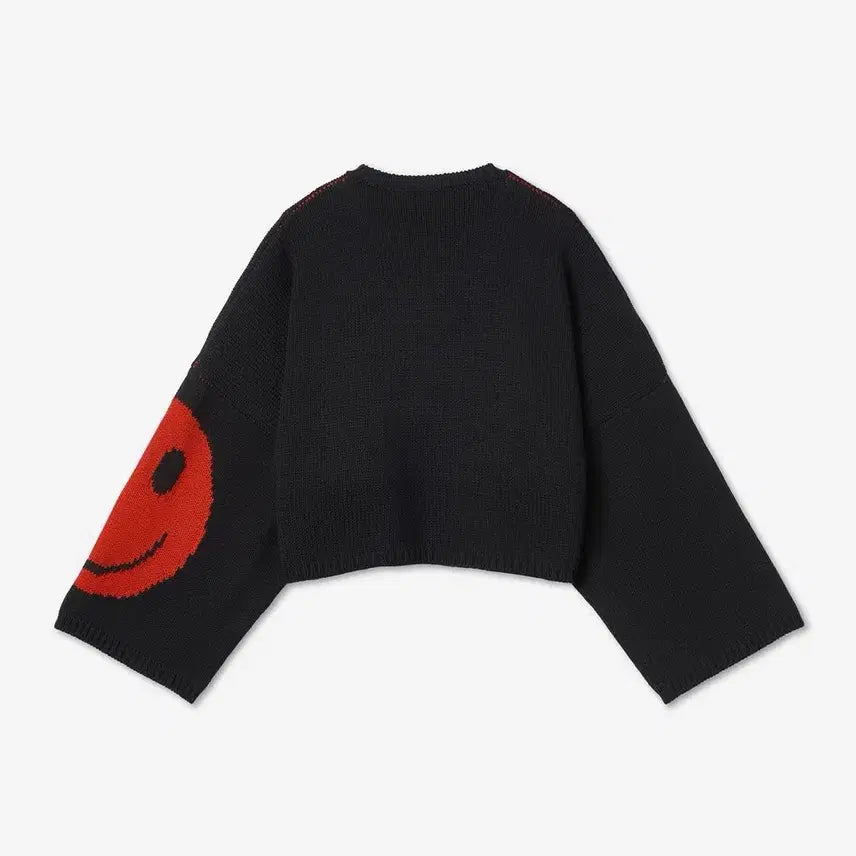 [BUNJANG] Raf Simons Smiley Sleeve Wool Knit (Cropped) / 라프시몬스 자카드 스마일리 슬리브 울니트 (크롭)