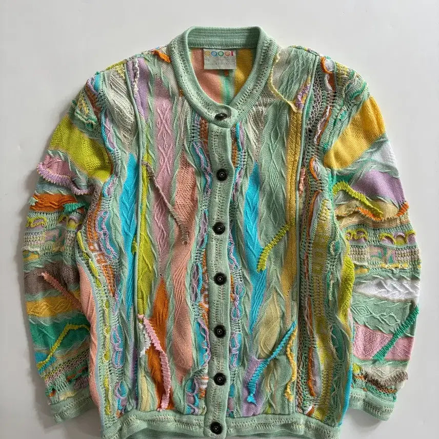 [BUNJANG] Coogi Mint Cable Cardigan / Coogi 쿠지 민트 케이블 가디건