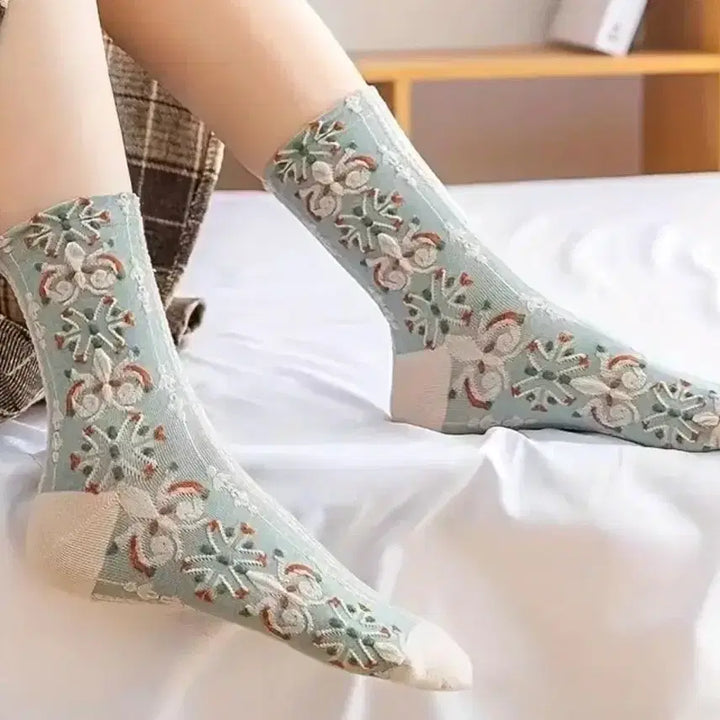 [BUNJANG] Embroidered Socks Set / 입체양말5세트(새상품)