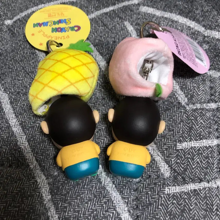 [BUNJANG] Pineapple & Peach Munggu Keyring Set / 파인애플맹구&복숭아맹구 키링 6cm