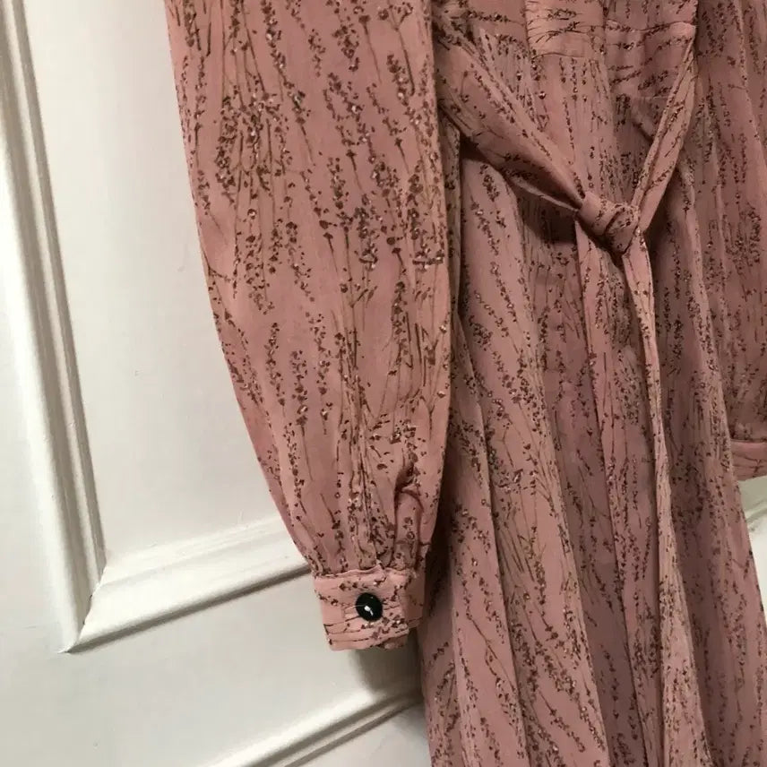 [BUNJANG] Benito Pink Ribbon Back Long Dress for Guests / 베니토 랩 핑크 뒷리본 단아 롱 원피스 결혼식 하객룩