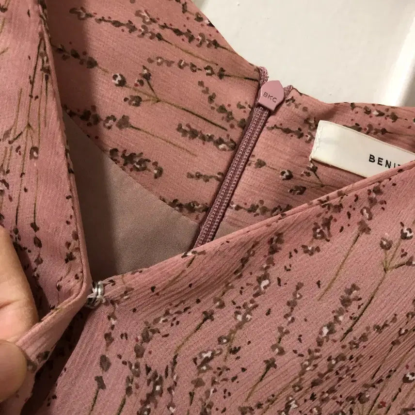 [BUNJANG] Benito Pink Ribbon Back Long Dress for Guests / 베니토 랩 핑크 뒷리본 단아 롱 원피스 결혼식 하객룩