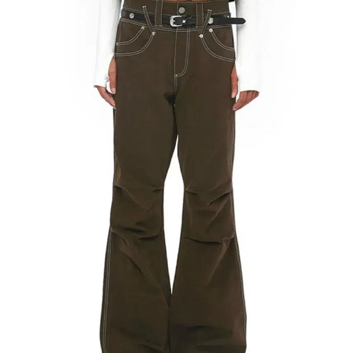 [BUNJANG] Seric Chain Stitch Pants / 세릭 체인 스티치 팬츠