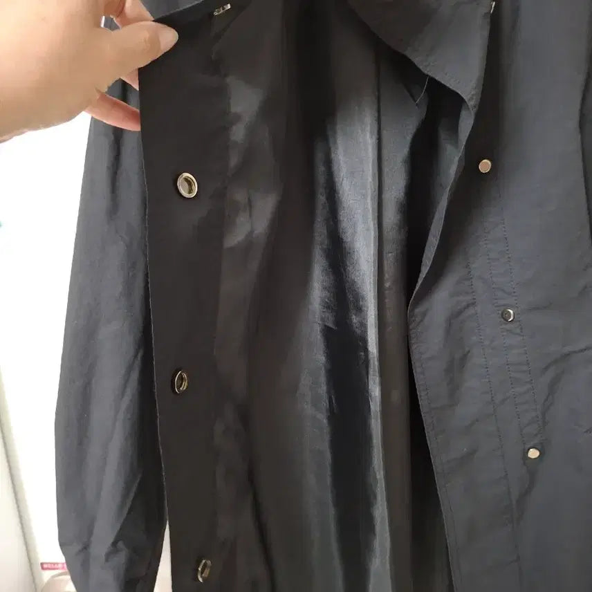 [BUNJANG] Black Half-Open Trench Coat / 블랙 반오픈 트렌치 코트 55~77