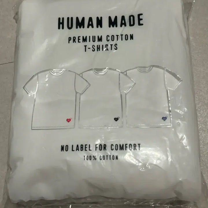 [BUNJANG] Human Made White T-shirts 3-Pack / 새상품) 휴먼메이드 흰색 반팔 3팩