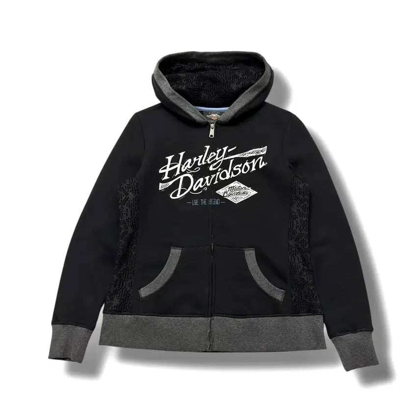 [BUNJANG] Harley Davidson Y2K Lace Hooded Zip-up / Harley Davidson 할리데이비슨 Y2K 레이스 후드집업