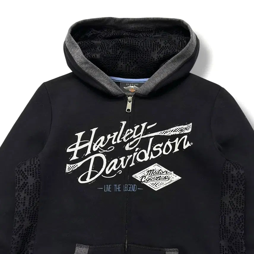 [BUNJANG] Harley Davidson Y2K Lace Hooded Zip-up / Harley Davidson 할리데이비슨 Y2K 레이스 후드집업