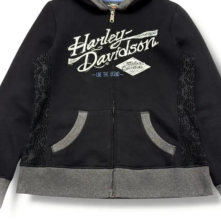 [BUNJANG] Harley Davidson Y2K Lace Hooded Zip-up / Harley Davidson 할리데이비슨 Y2K 레이스 후드집업