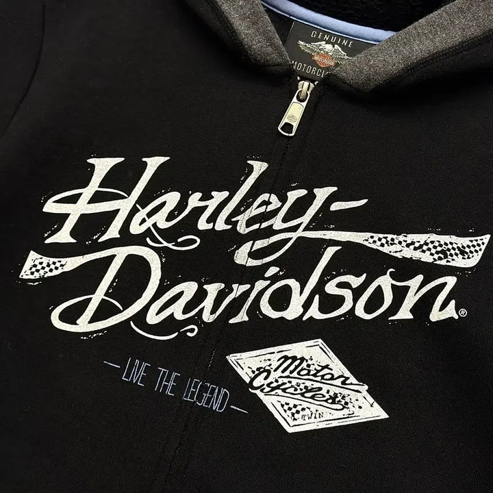 [BUNJANG] Harley Davidson Y2K Lace Hooded Zip-up / Harley Davidson 할리데이비슨 Y2K 레이스 후드집업