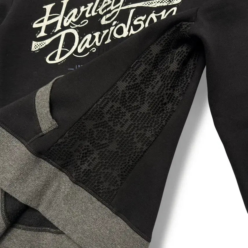 [BUNJANG] Harley Davidson Y2K Lace Hooded Zip-up / Harley Davidson 할리데이비슨 Y2K 레이스 후드집업