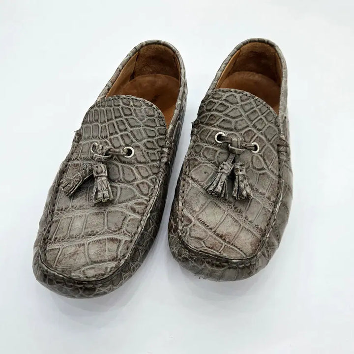 [BUNJANG] Kiton Alligator Exotic Leather Loafers / 키톤 엘리게이터 이그조틱 악어 로퍼 구두 7size