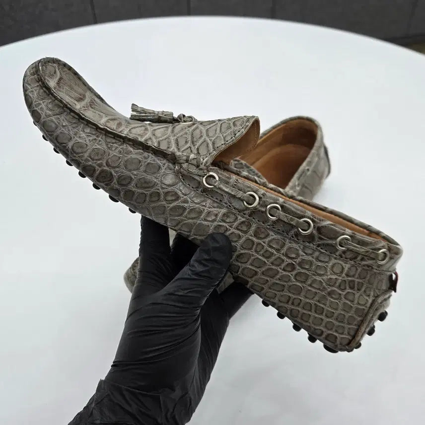 [BUNJANG] Kiton Alligator Exotic Leather Loafers / 키톤 엘리게이터 이그조틱 악어 로퍼 구두 7size