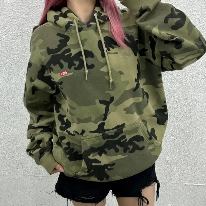 [BUNJANG] OBEY Camo Hoodie M / 오베이 카모 후드 M